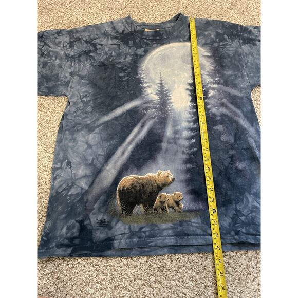Vintage 2003 GRIZZLY BEAR MOON THE MOUNTAIN TIE-DYE T-Shirt LARGE Brown - Picture 9 of 9